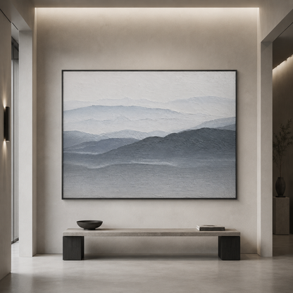 Misty Blue Mountain Painting #Kiss 70