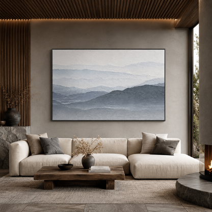 Misty Blue Mountain Painting #Kiss 70