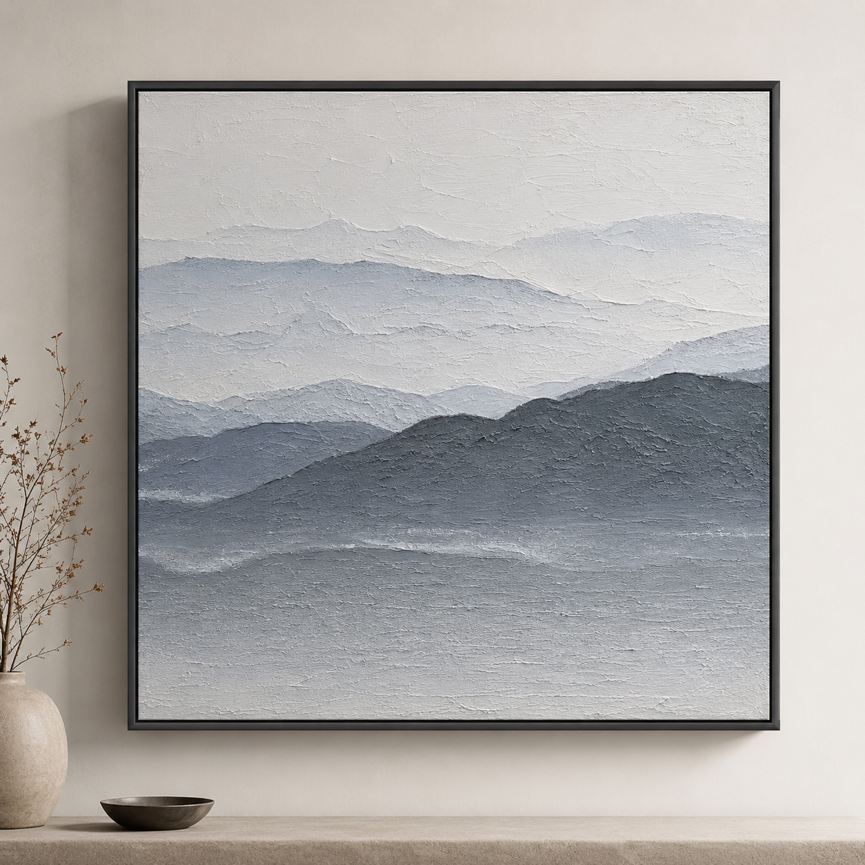 Misty Blue Mountain Painting #Kiss 70