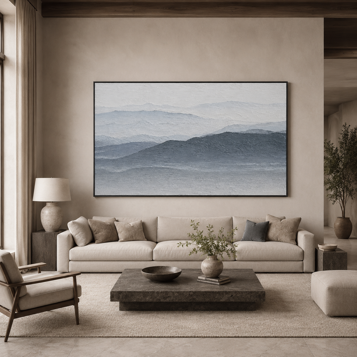 Misty Blue Mountain Painting #Kiss 70