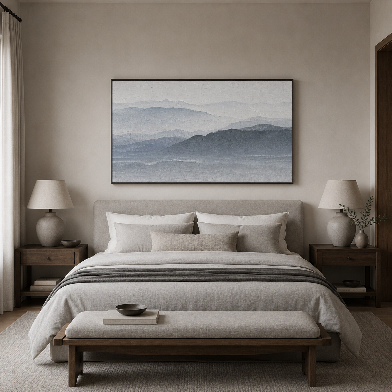 Misty Blue Mountain Painting #Kiss 70