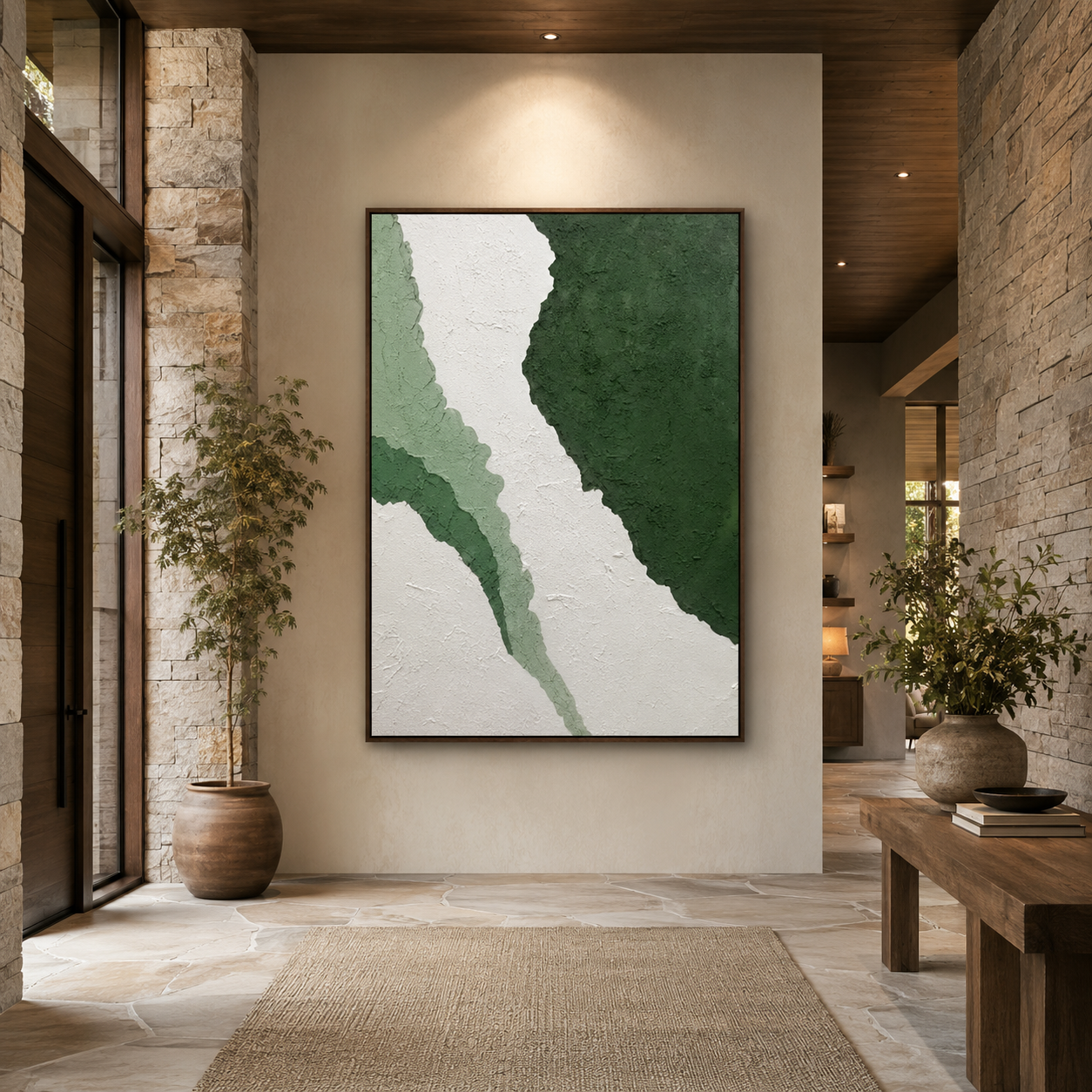 Green Abstract Textured Painting #Kiss 72