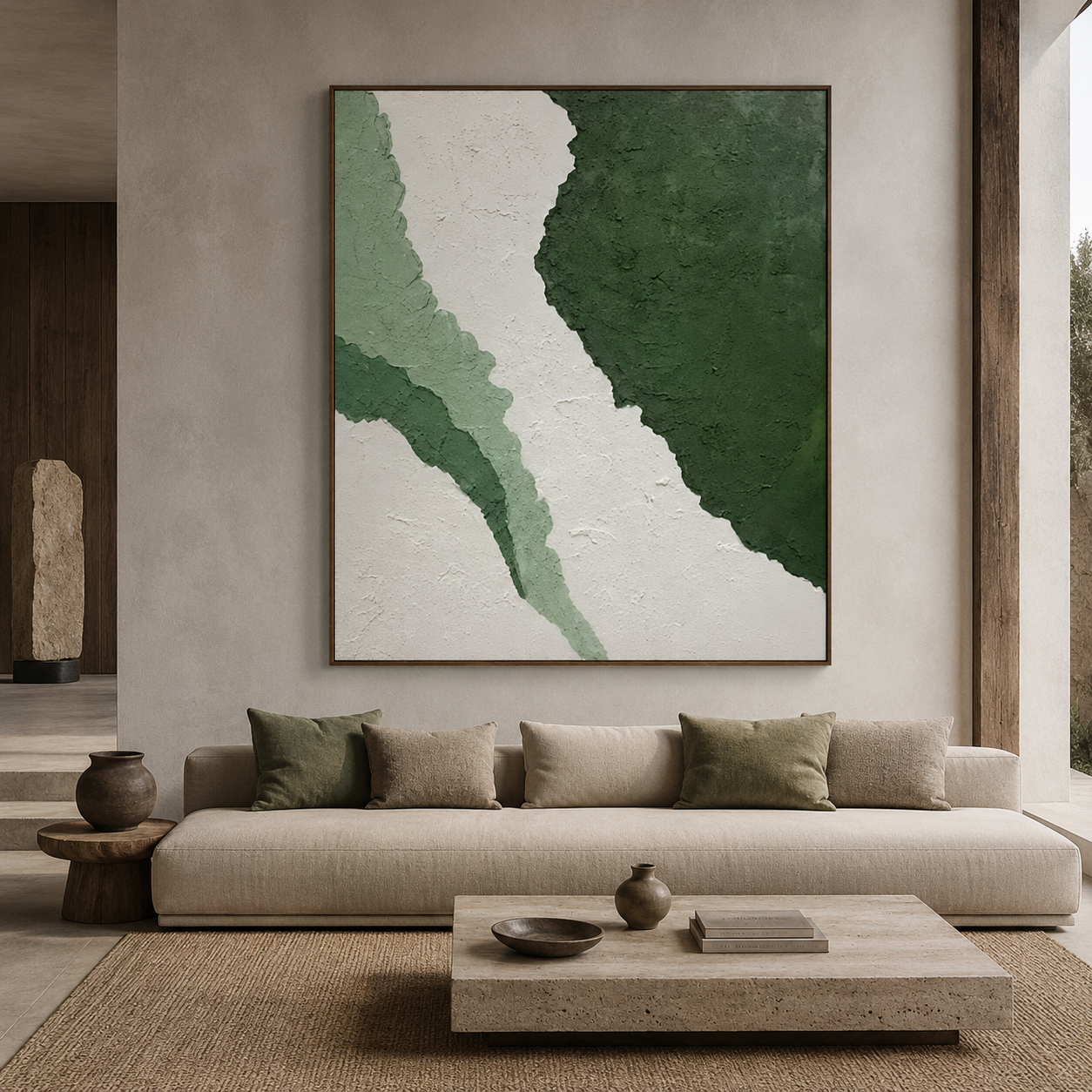 Green Abstract Textured Painting #Kiss 72