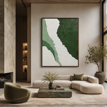 Green Abstract Textured Painting #Kiss 72