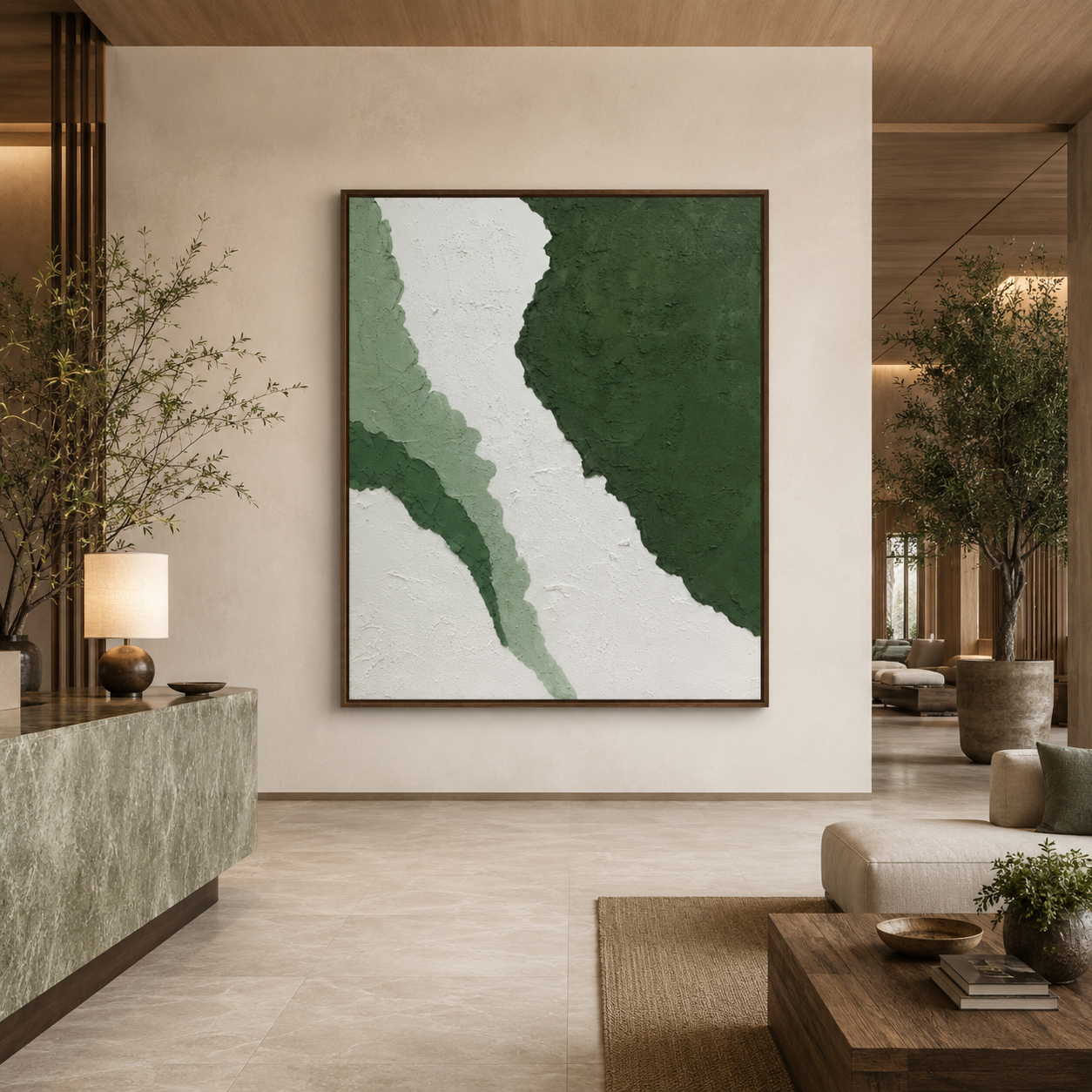 Green Abstract Textured Painting #Kiss 72
