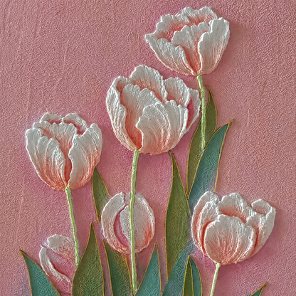 Blush Tulip Relief Painting #Kiss 73