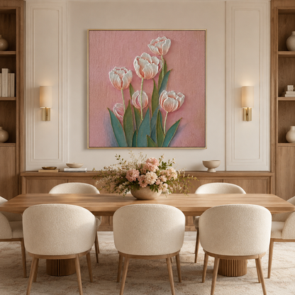 Blush Tulip Relief Painting #Kiss 73