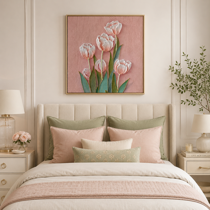 Blush Tulip Relief Painting #Kiss 73