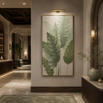 Green Botanical Relief Painting #Kiss 75