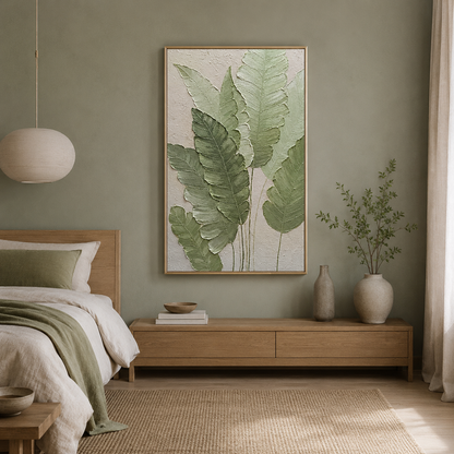 Green Botanical Relief Painting #Kiss 75