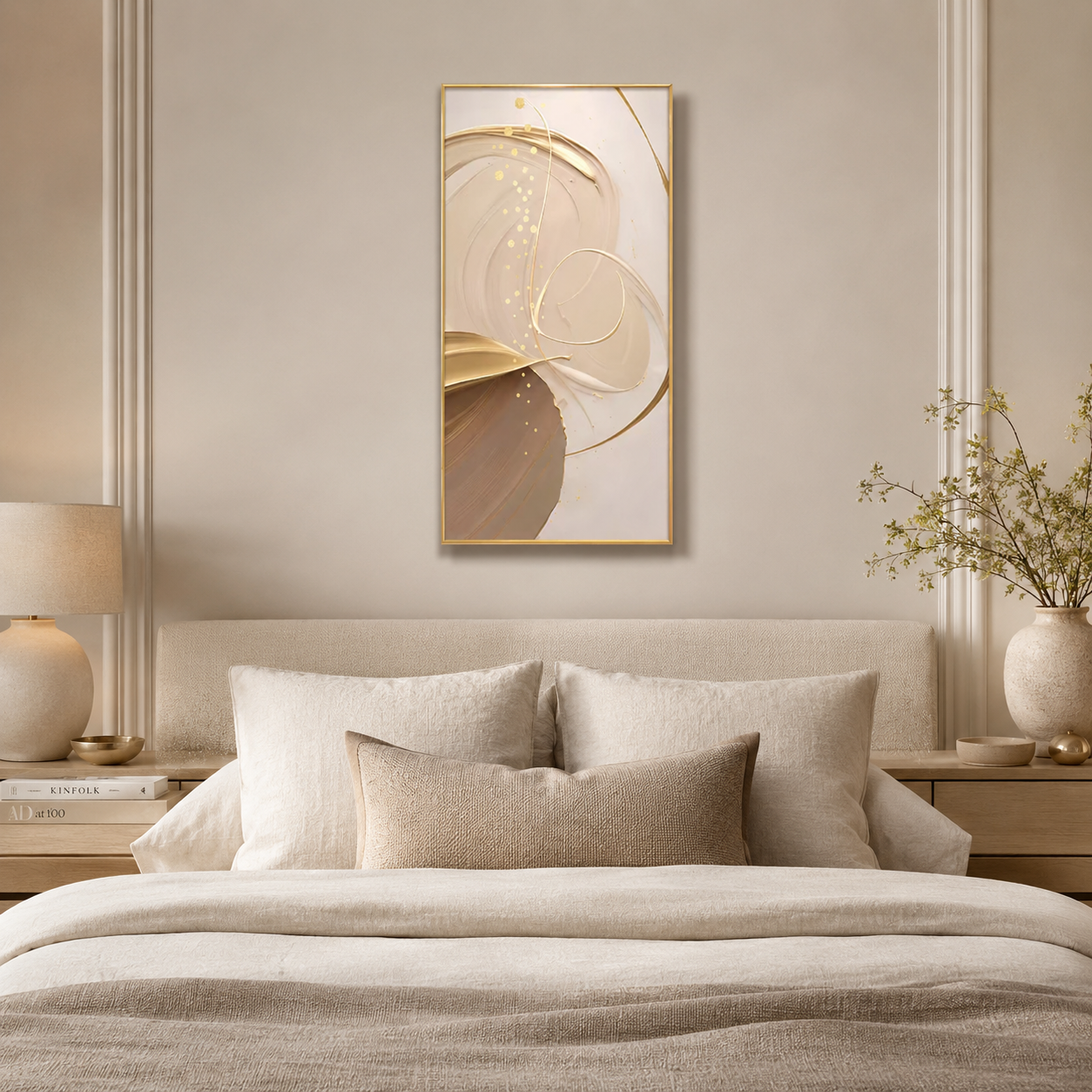 Golden Flow Abstract Painting #Kiss 78