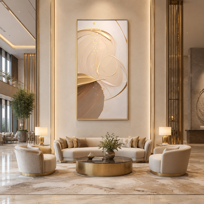 Golden Flow Abstract Painting #Kiss 78