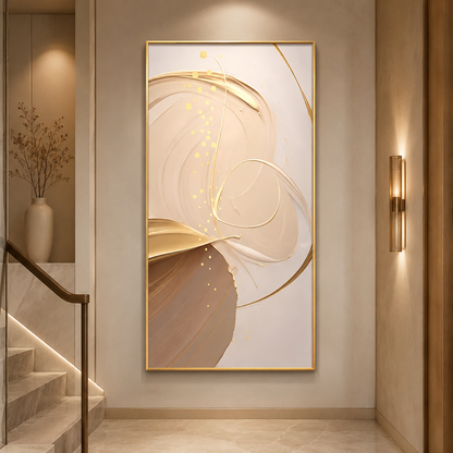 Golden Flow Abstract Painting #Kiss 78