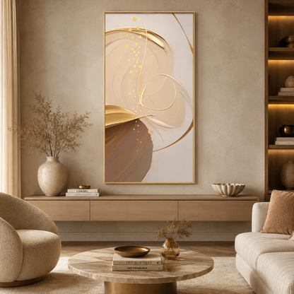 Golden Flow Abstract Painting #Kiss 78