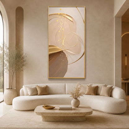 Golden Flow Abstract Painting #Kiss 78