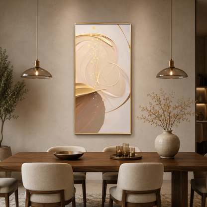 Golden Flow Abstract Painting #Kiss 78