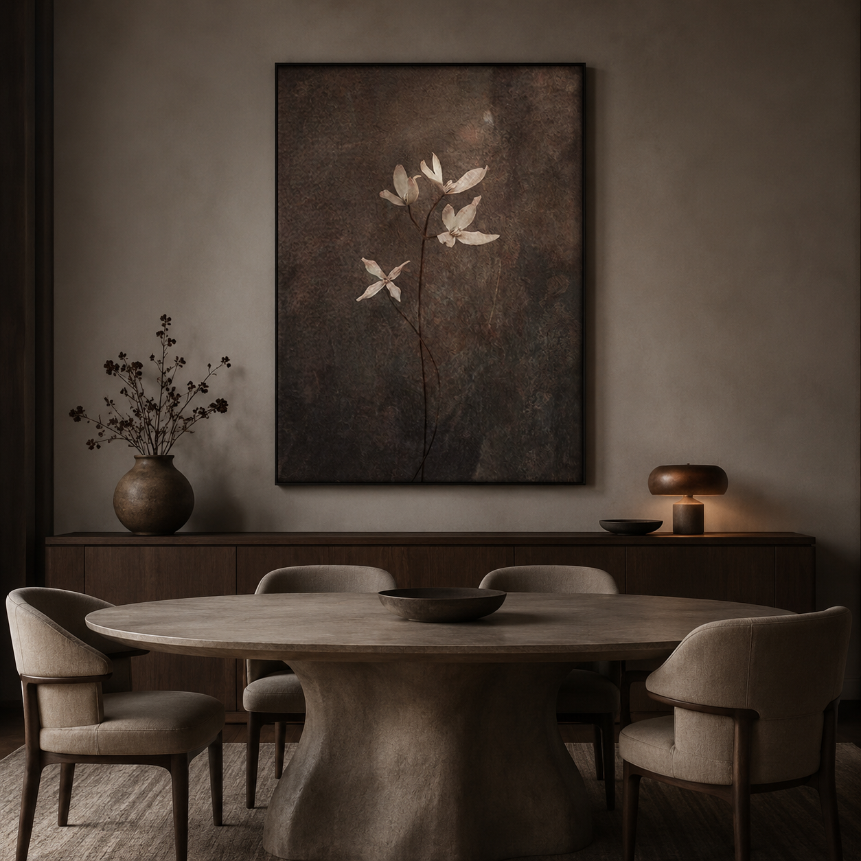 Quiet Blossom Wabi Sabi Painting #Kiss 79