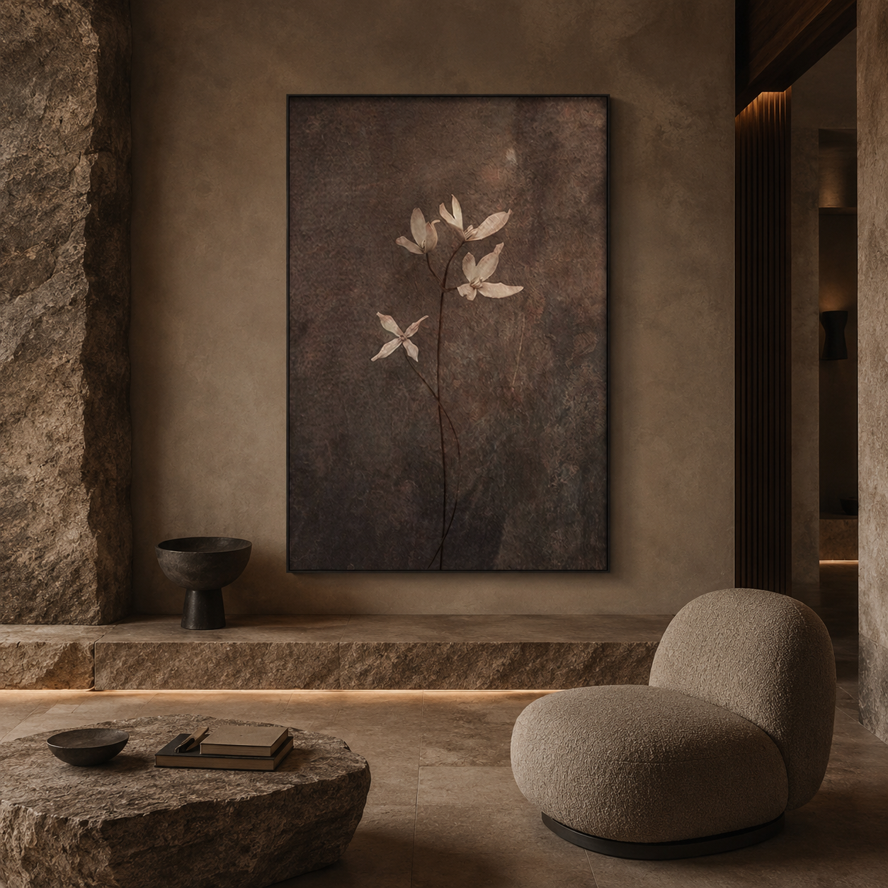 Quiet Blossom Wabi Sabi Painting #Kiss 79