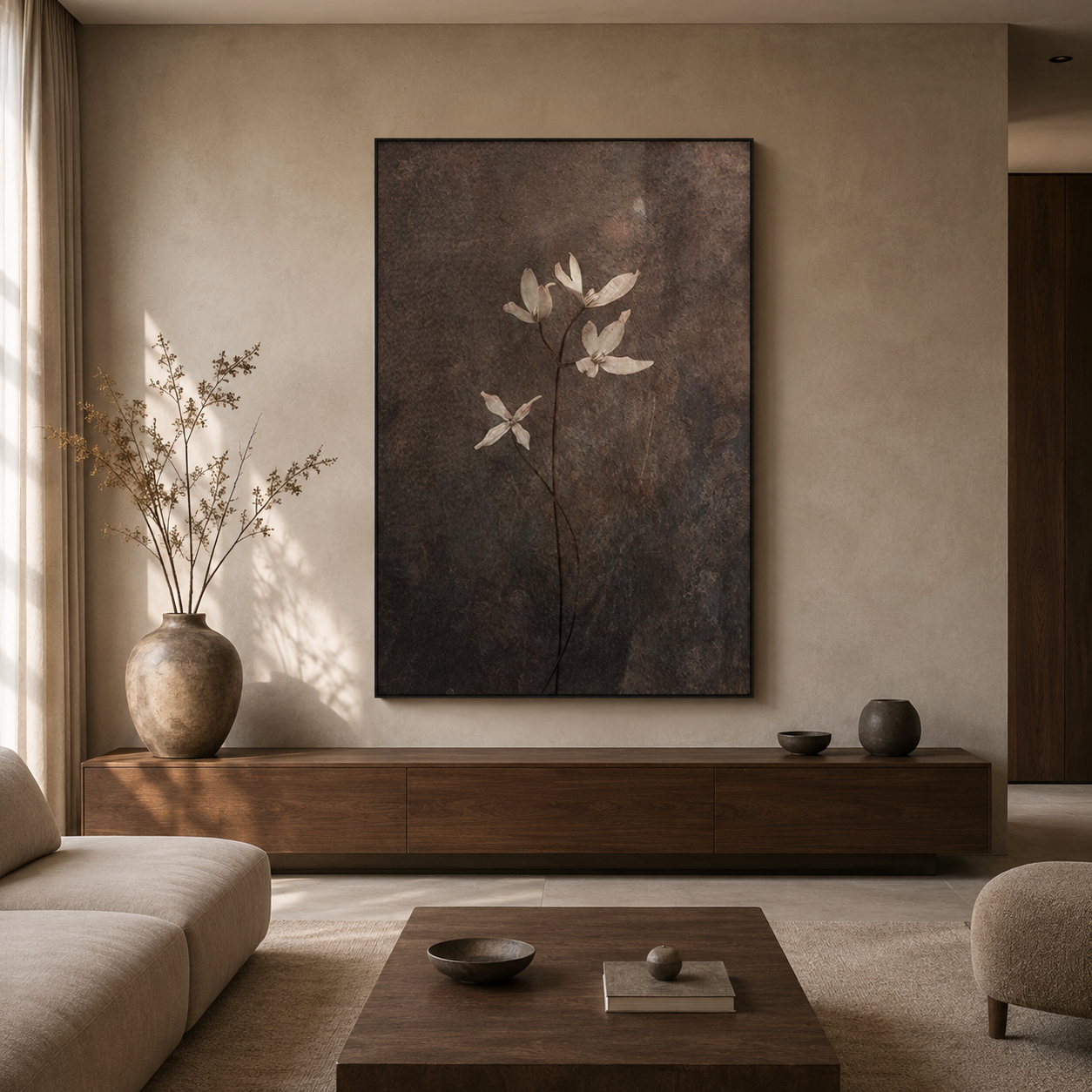 Quiet Blossom Wabi Sabi Painting #Kiss 79