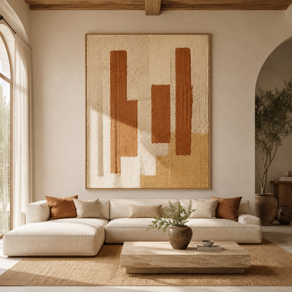 Beige Brown Abstract Painting #Kiss 80