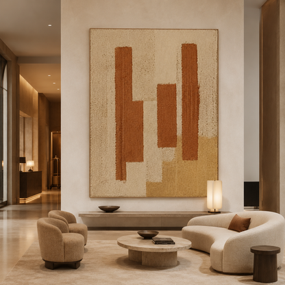 Beige Brown Abstract Painting #Kiss 80