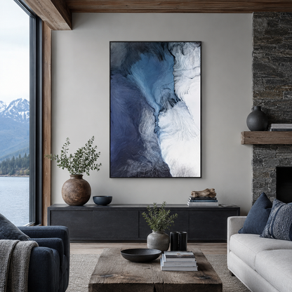 Blue White Abstract Textured Painting #Kiss 81