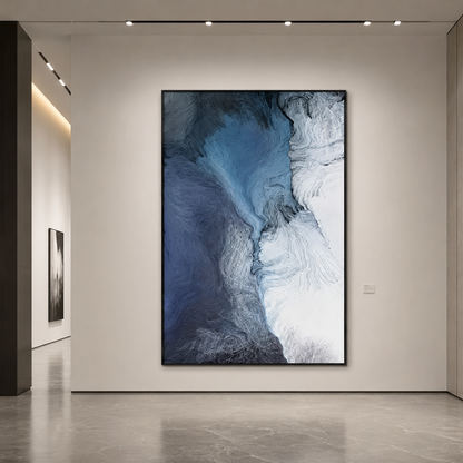 Blue White Abstract Textured Painting #Kiss 81