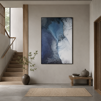 Blue White Abstract Textured Painting #Kiss 81