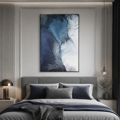 Blue White Abstract Textured Painting #Kiss 81