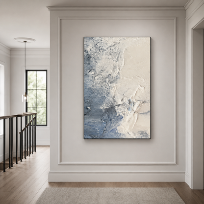 Blue Gray Abstract Textured Painting #Kiss 83