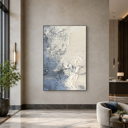 Blue Gray Abstract Textured Painting #Kiss 83