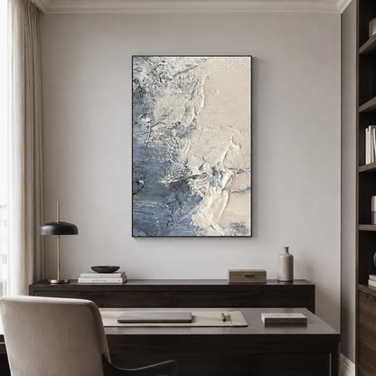 Blue Gray Abstract Textured Painting #Kiss 83