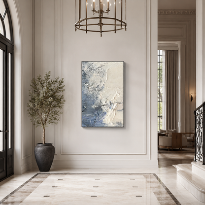 Blue Gray Abstract Textured Painting #Kiss 83