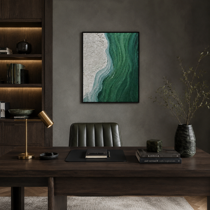 Green White Flow Textured Painting #Kiss 84