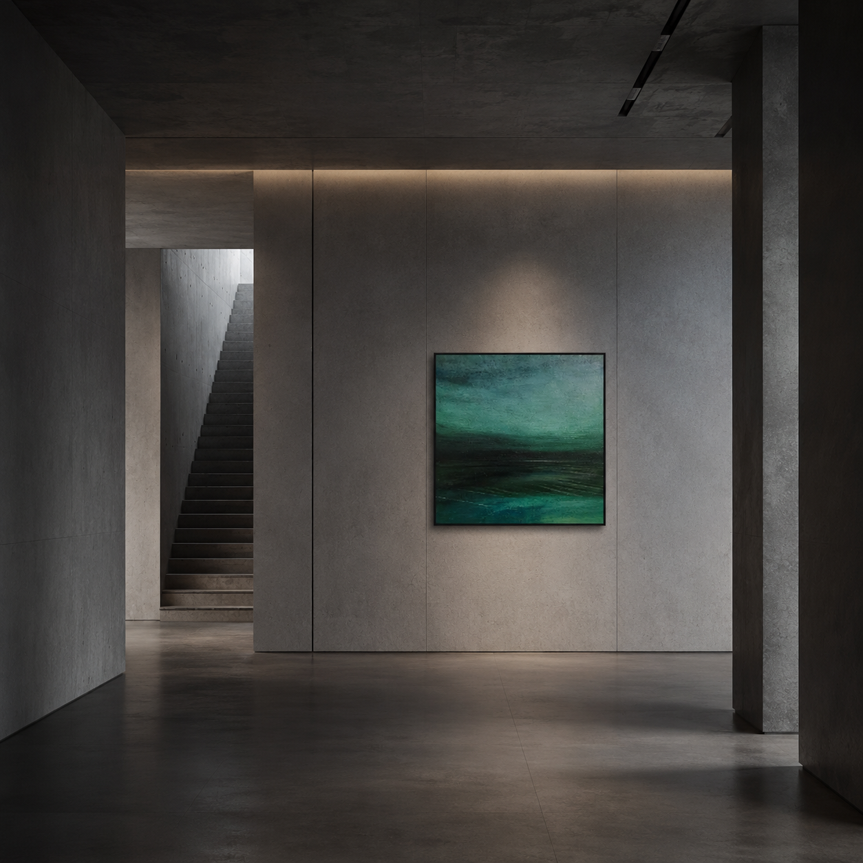 Deep Green Abstract Painting #Kiss 85