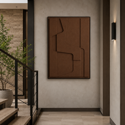 Terracotta Geometric Relief Painting #Kiss 87