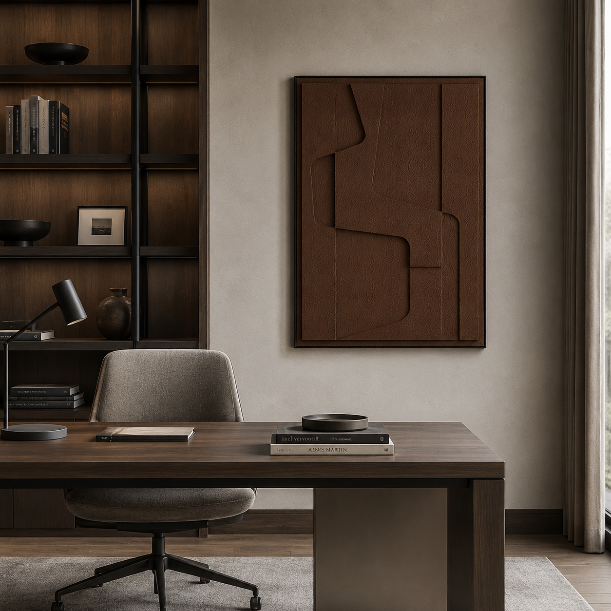 Terracotta Geometric Relief Painting #Kiss 87