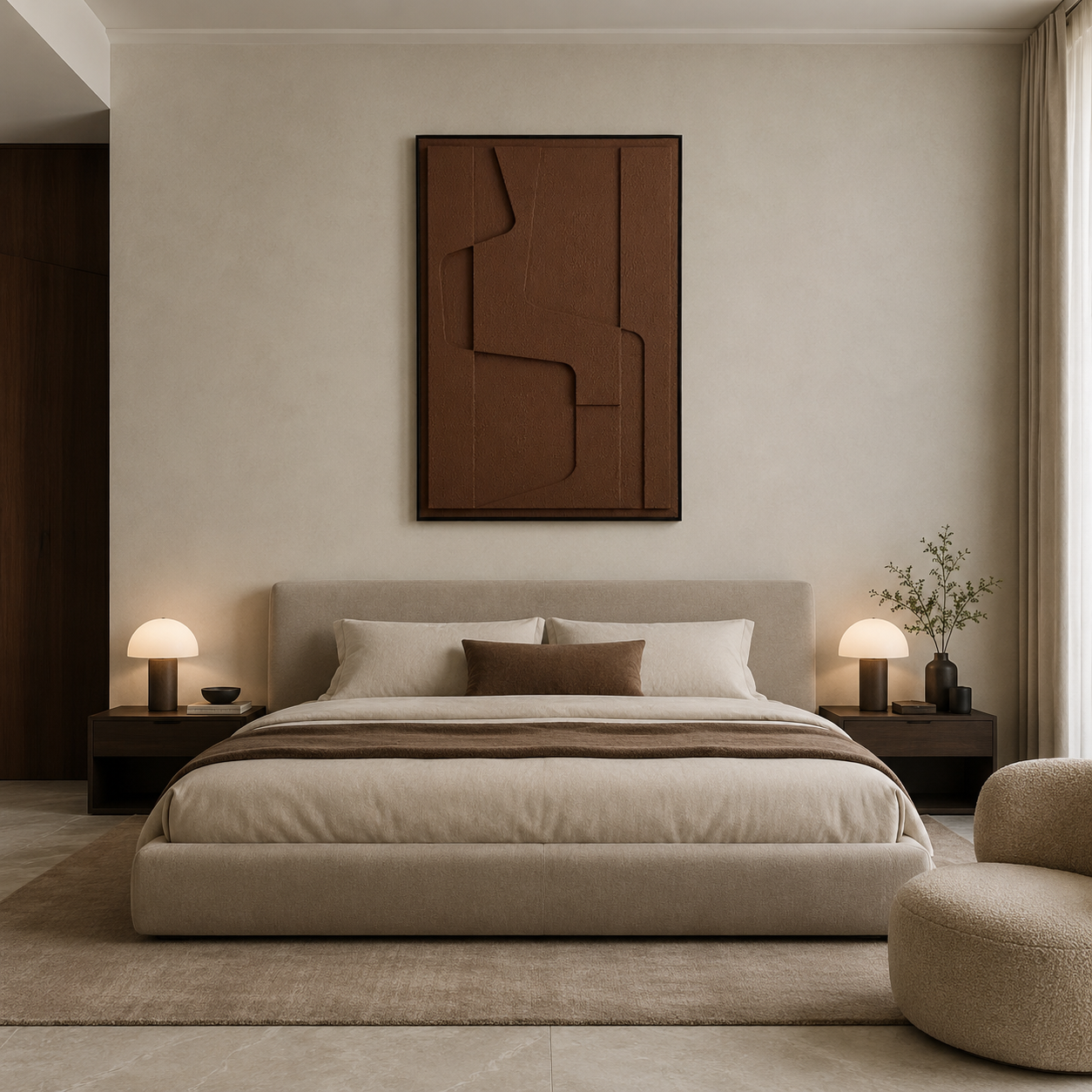 Terracotta Geometric Relief Painting #Kiss 87