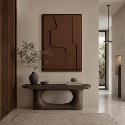 Terracotta Geometric Relief Painting #Kiss 87