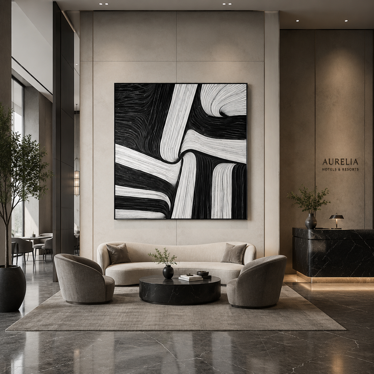 Black White Abstract Textured Painting #Kiss 88
