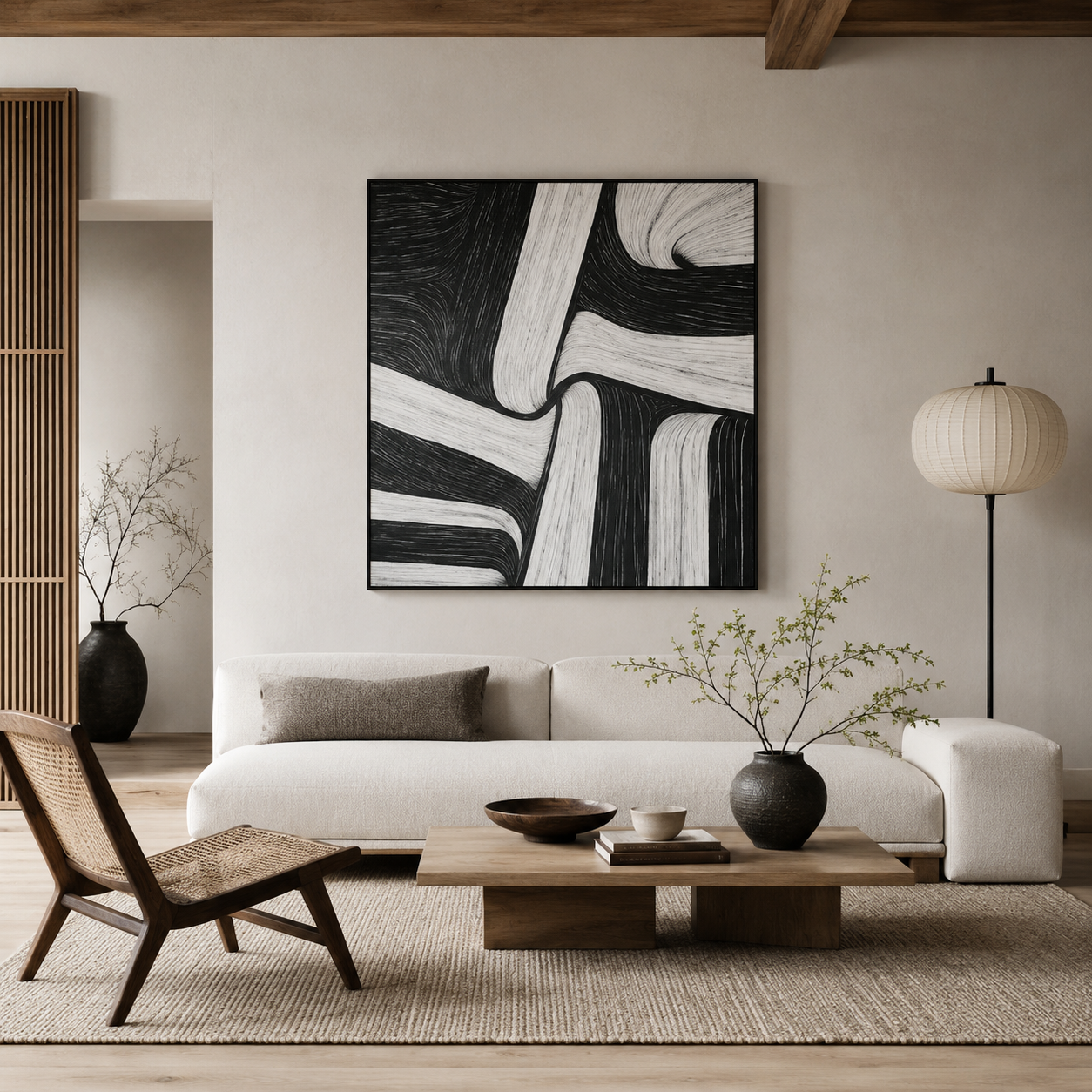 Black White Abstract Textured Painting #Kiss 88