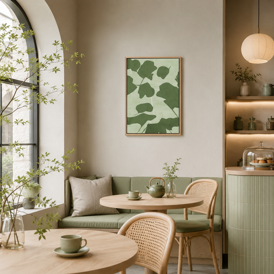 Green Botanical Leaf Painting #Kiss 90