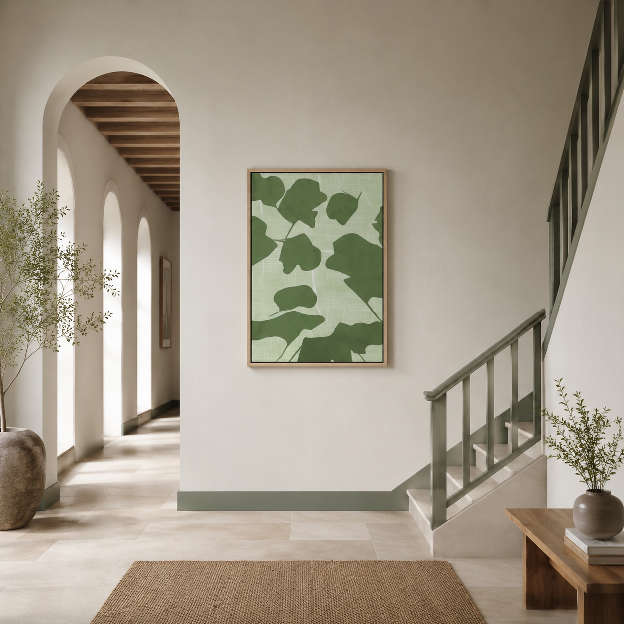 Green Botanical Leaf Painting #Kiss 90