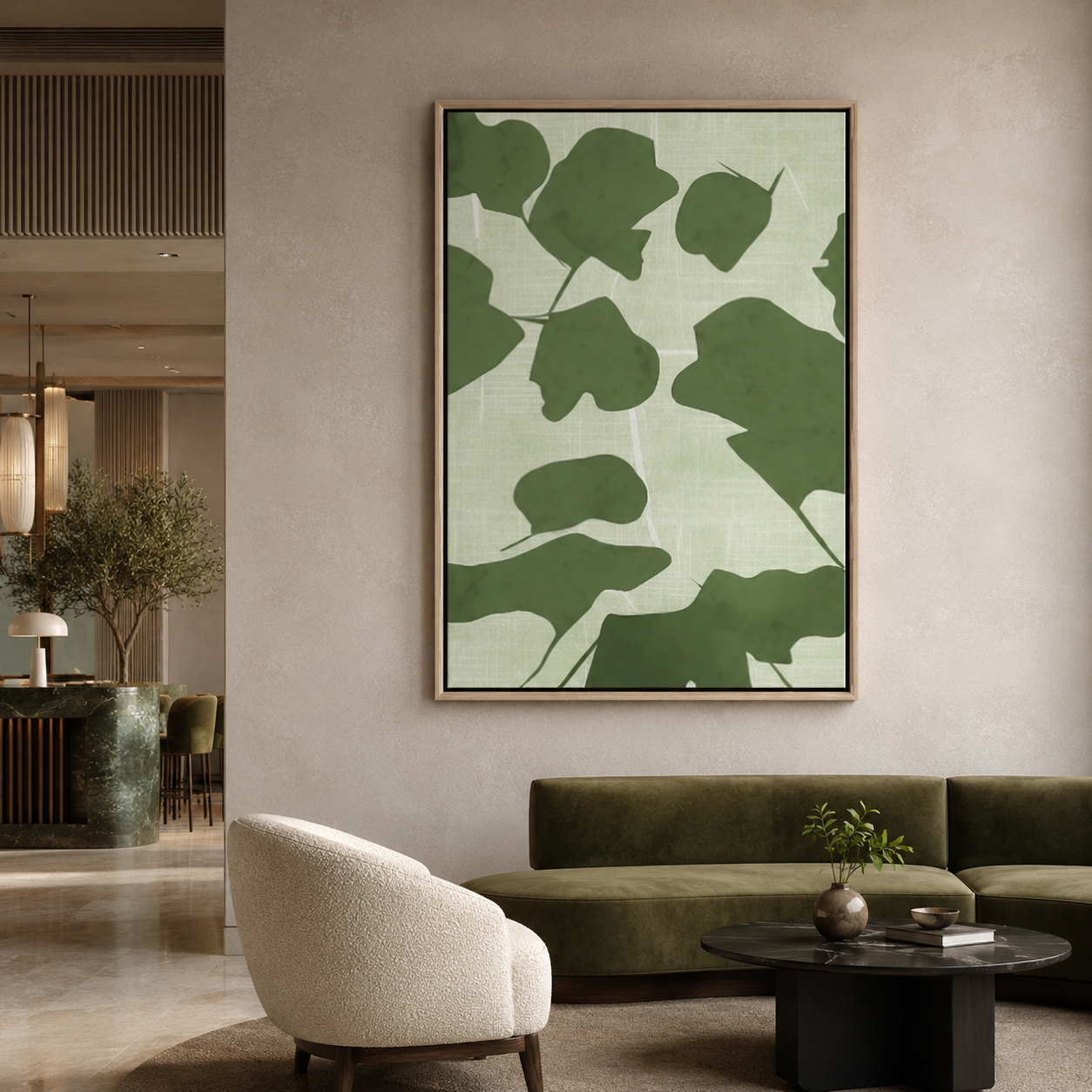 Green Botanical Leaf Painting #Kiss 90
