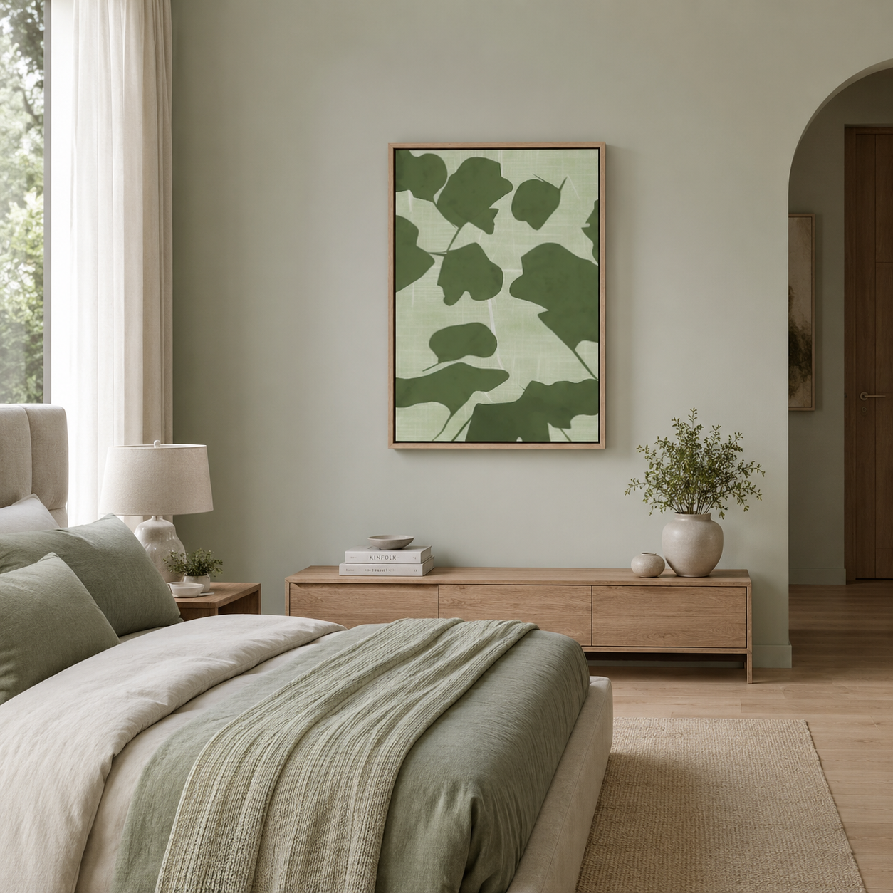 Green Botanical Leaf Painting #Kiss 90