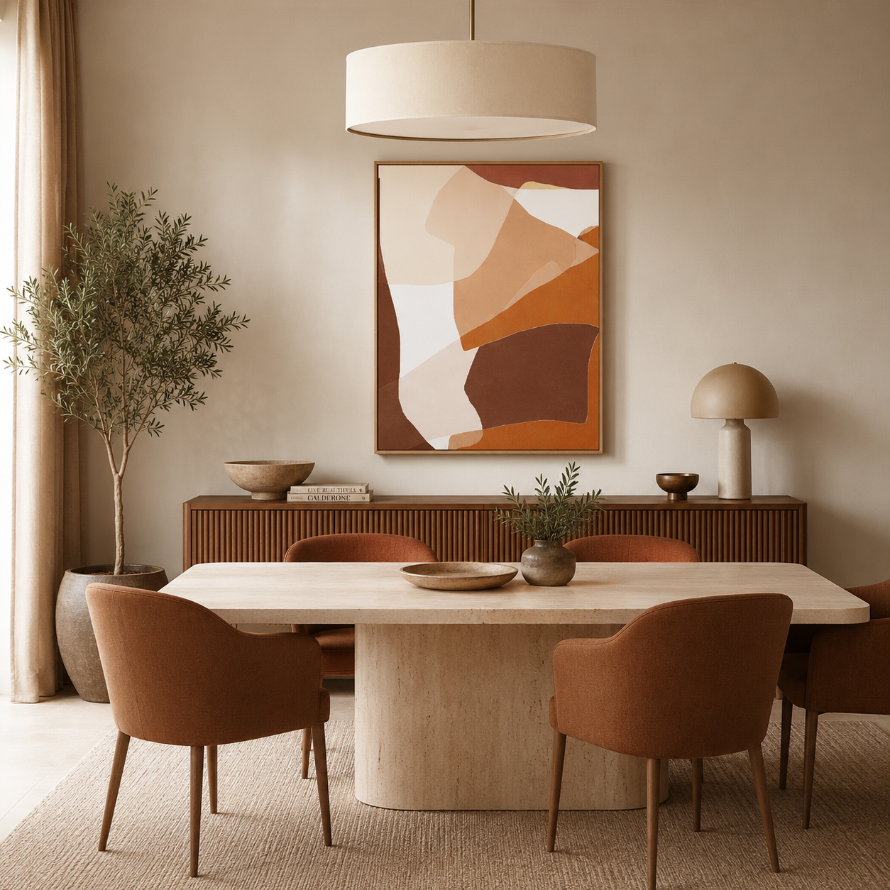 Terracotta Abstract Painting #Kiss 91