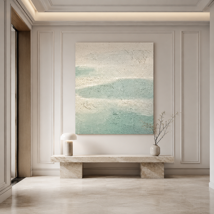 Soft Aqua Abstract Painting #Kiss 94