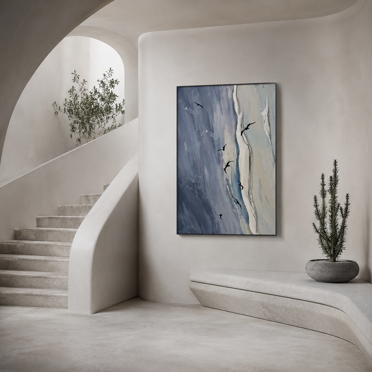 Coastal Bird Abstract Painting #Kiss 95
