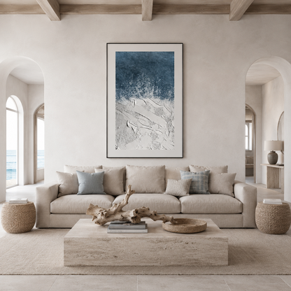 Blue White Textured Abstract Painting #Kiss 97