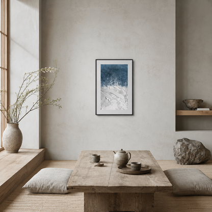 Blue White Textured Abstract Painting #Kiss 97